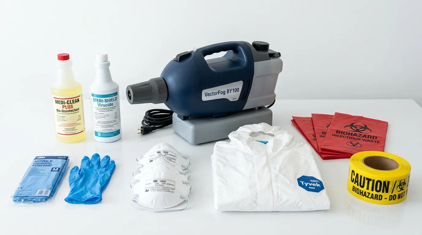 Professional biohazard remediation crew working in Danville