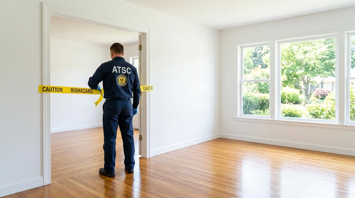 Certified biohazard cleanup crew performing Decomposition Cleanup in Danville